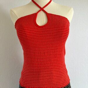 Nation LTD Red Smocked Halter Top – Flirty & Fierce ❤️🔥
